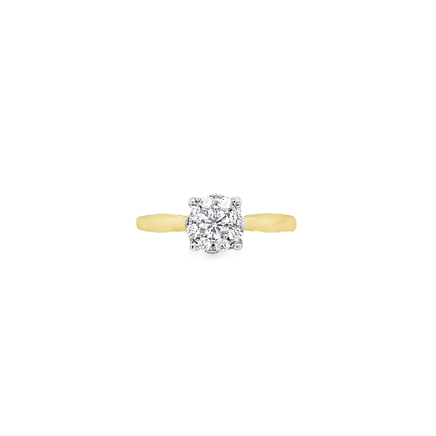 18ct Round Brilliant Cluster Diamond Ring .26ct