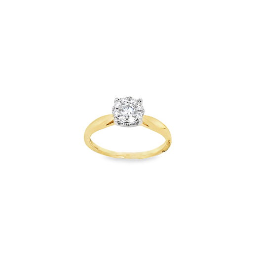 18ct Round Brilliant Cluster Diamond Ring .26ct