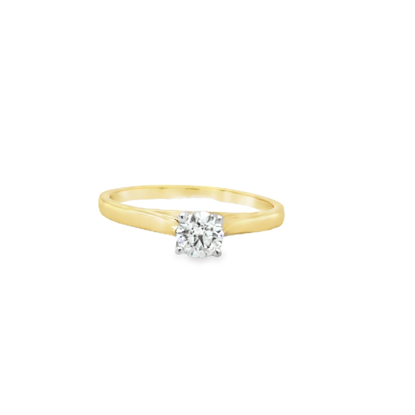 18ct Round Brilliant 4 Claw Solitaire Diamond Ring .33ct
