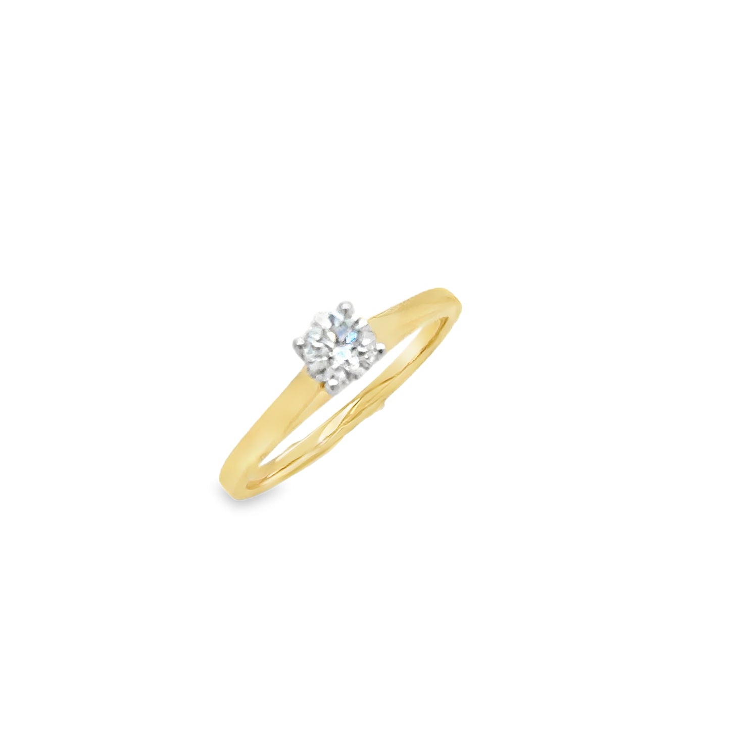 18ct Round Brilliant 4 Claw Solitaire Diamond Ring .33ct