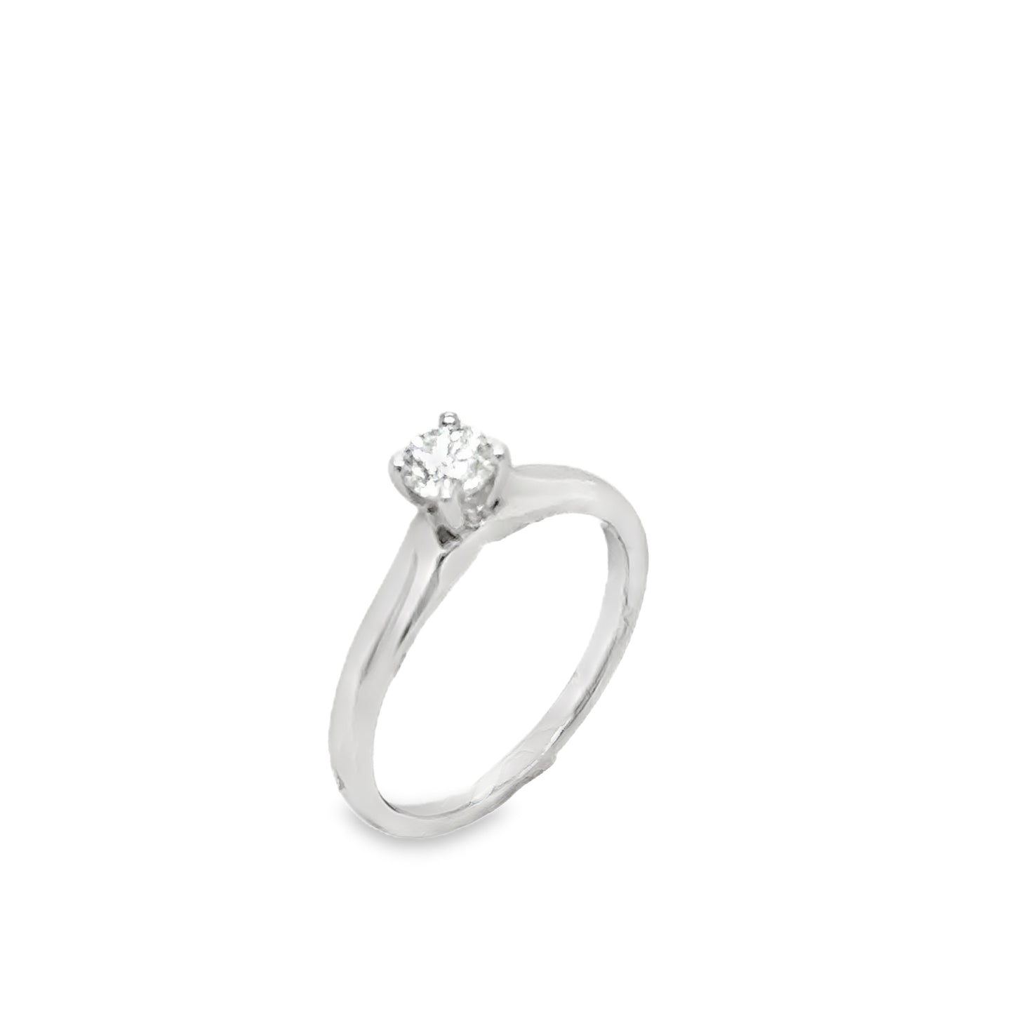 Platinum Round Brilliant 4 Claw Solitaire Diamond Ring .33ct