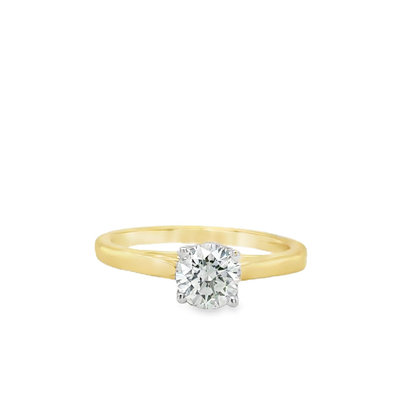 18ct Round Brilliant 4 Claw Solitaire Diamond Ring .75ct