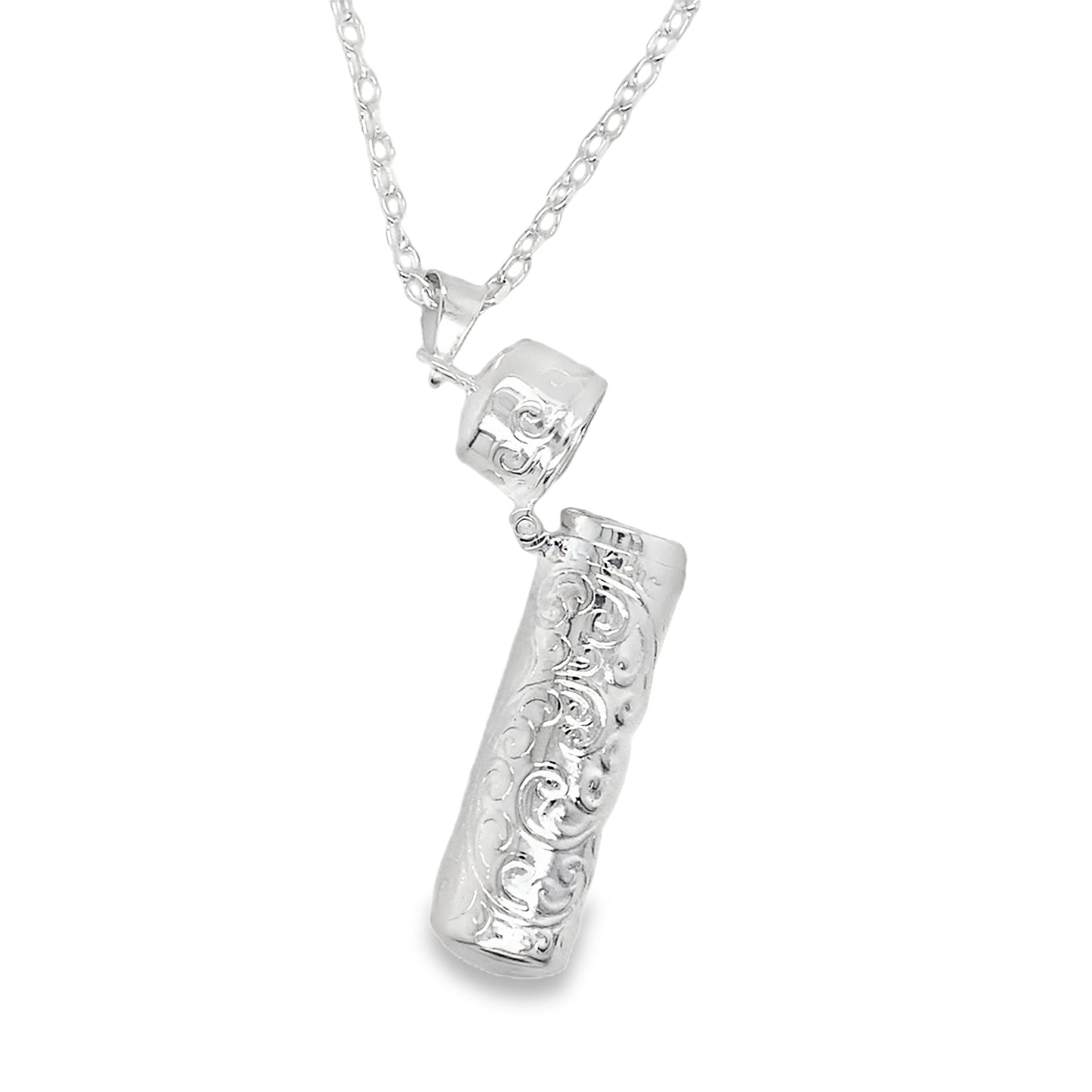 Sterling Silver Memorial Ashes Holder With Filigree Design