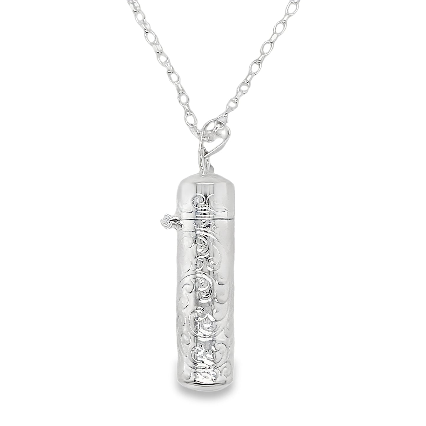 Sterling Silver Memorial Ashes Holder With Filigree Design