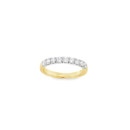 18ct 9 Stone Claw Set Eternity Diamond Ring .51ct