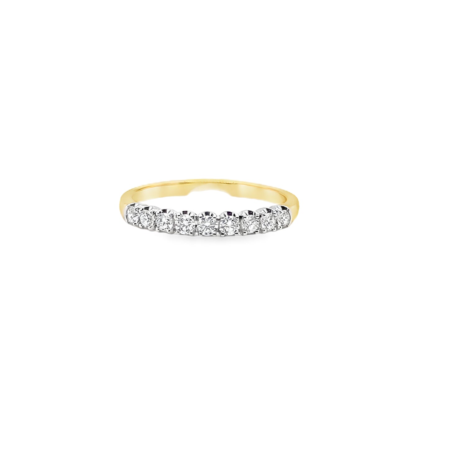 18ct 9 Stone Claw Set Eternity Diamond Ring .27ct