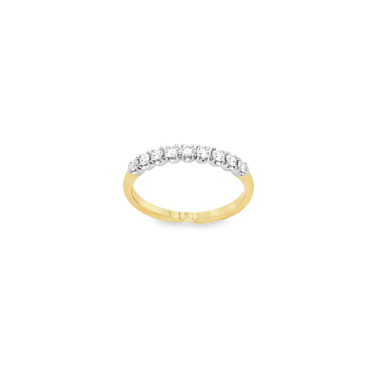 18ct 9 Stone Claw Set Eternity Diamond Ring .27ct