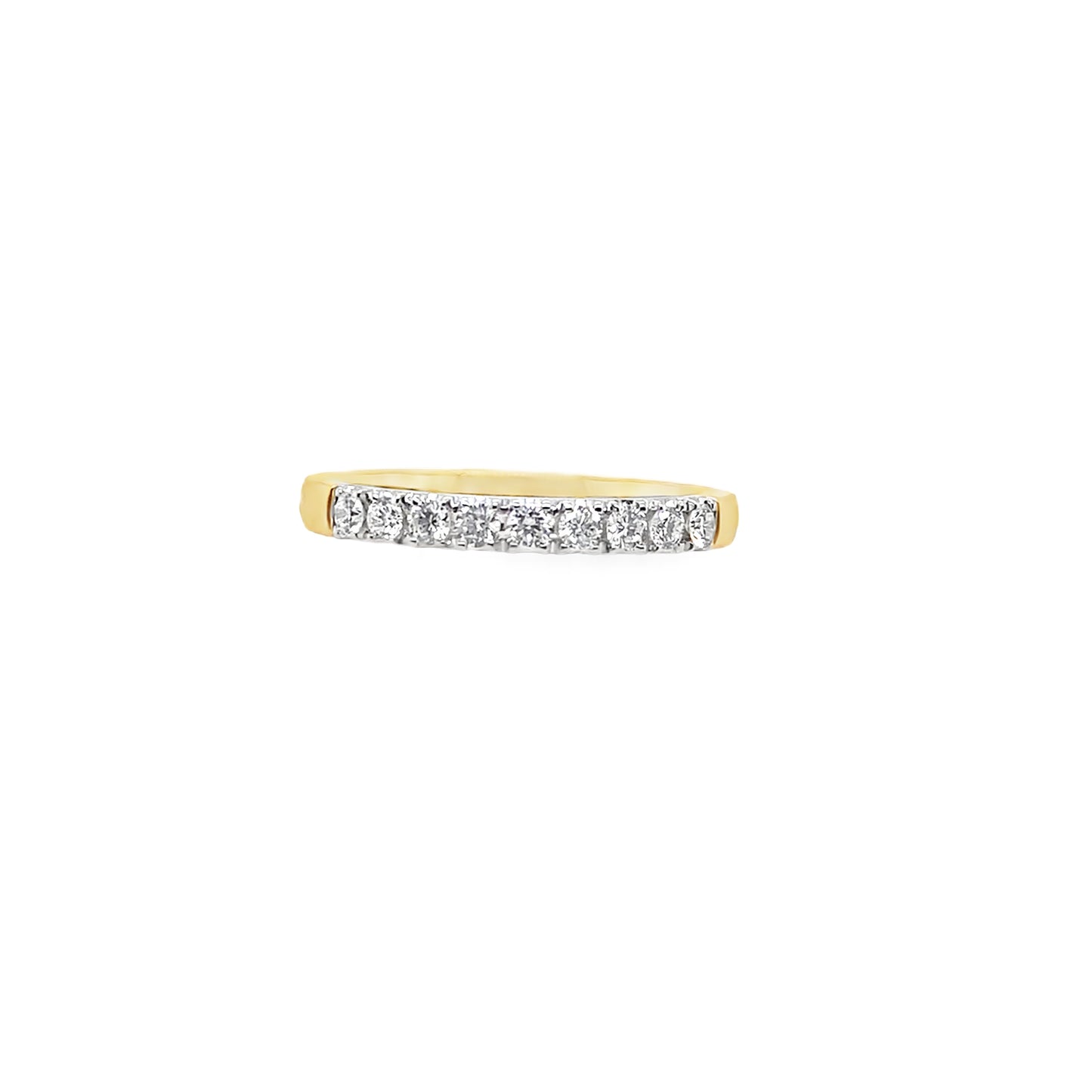 18ct 9 Stone Claw Set Eternity Diamond Ring .26ct
