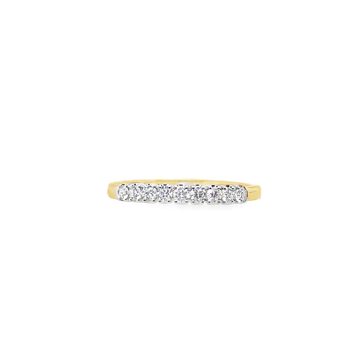 18ct 9 Stone Claw Set Eternity Diamond Ring .22ct