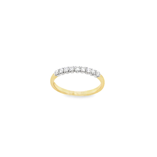 18ct 9 Stone Claw Set Eternity Diamond Ring .22ct