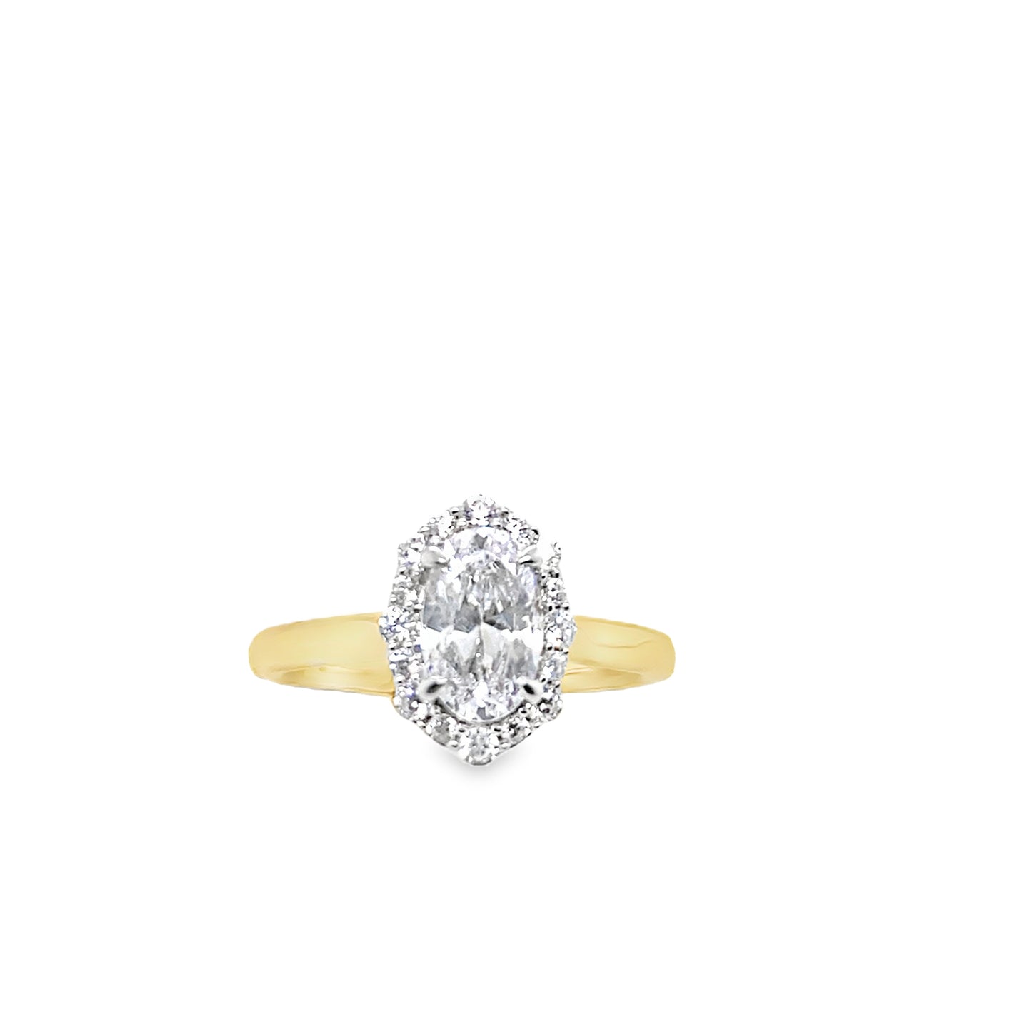 9ct Cubic Zirconia Oval Halo Ring