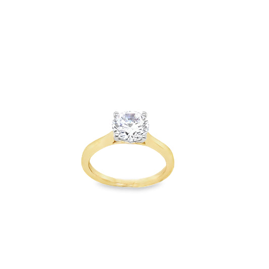 9ct Cubic Zirconia 4 Claw Solitaire Ring