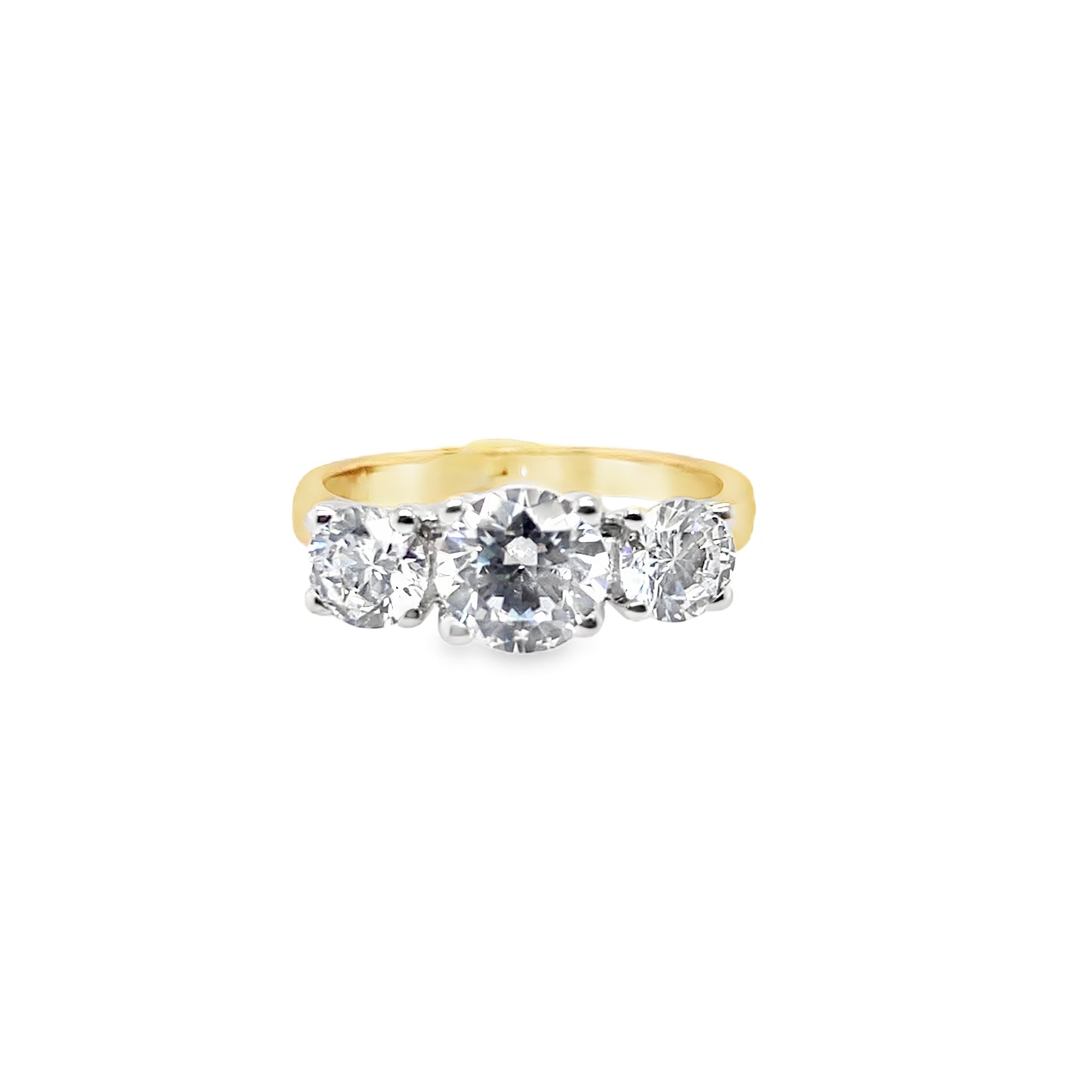 9ct Cubic Zirconia Graduated Three Stone Ring