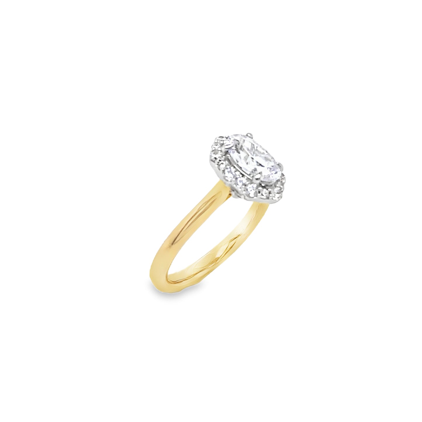 9ct Cubic Zirconia Oval Halo Ring