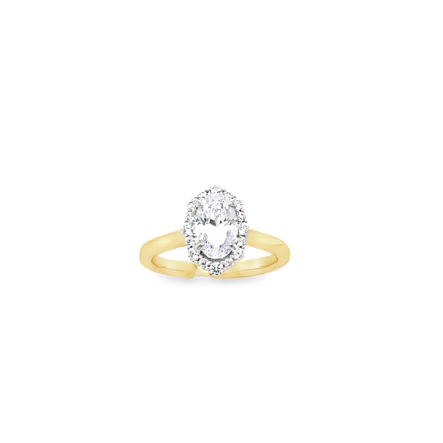 9ct Cubic Zirconia Oval Halo Ring