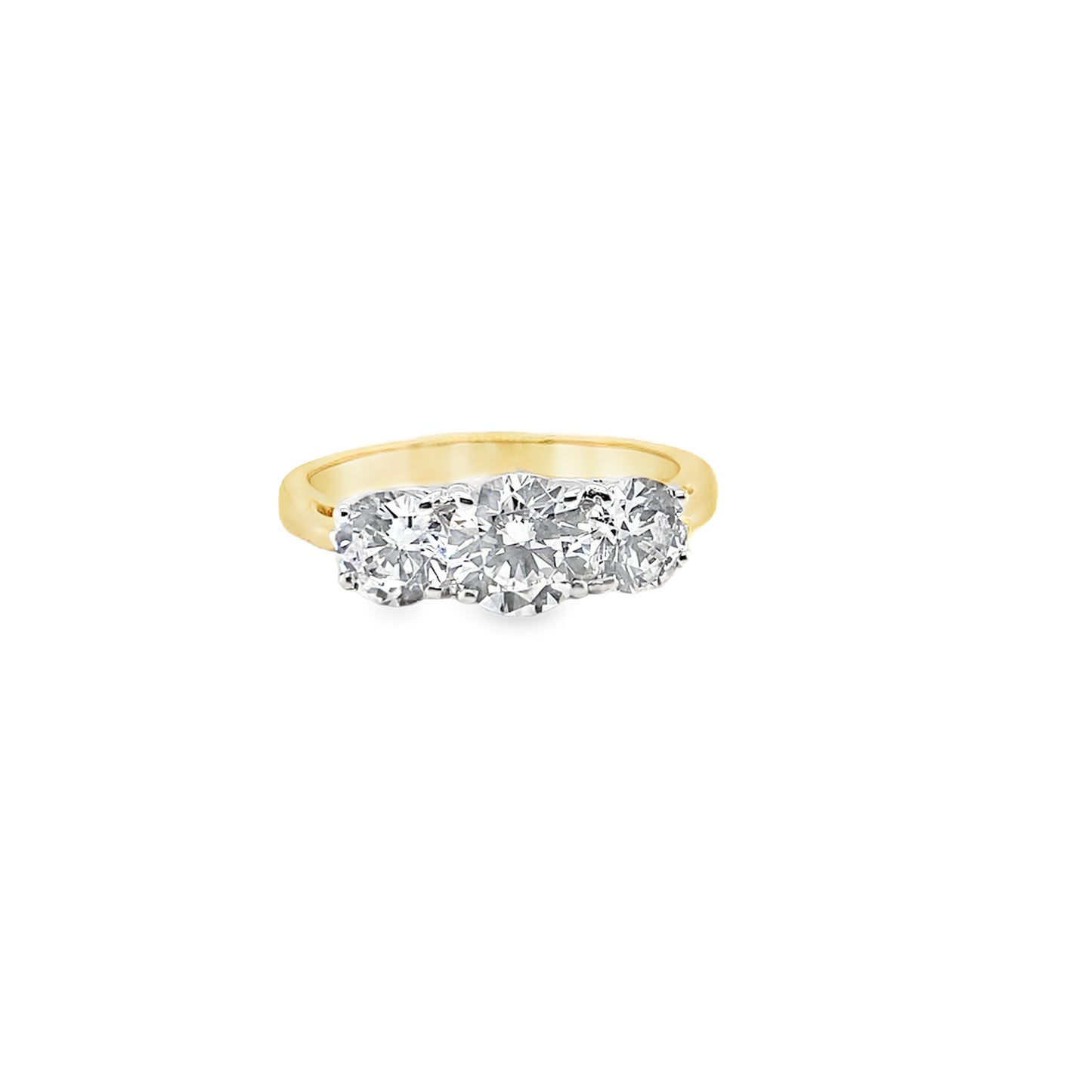 9ct Cubic Zirconia Graduated 3 Stone Oval Ring