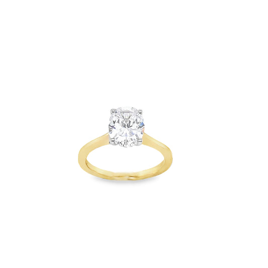 9ct Cubic Zirconia 4 Claw Solitaire Oval Ring