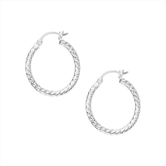 Sterling Silver Twist Hoop Earring 25mm