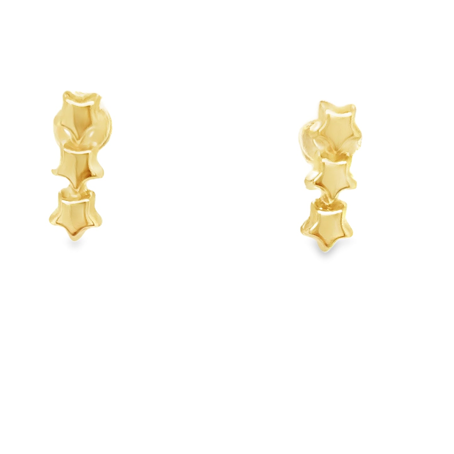 9ct Polished 3 Line Star Earrings