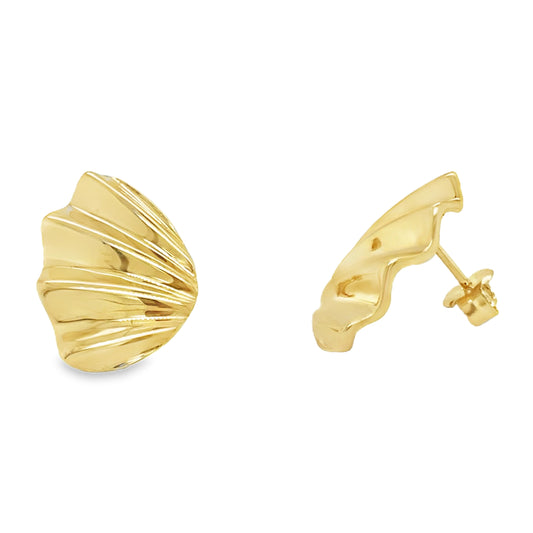 9ct Yellow Gold Fan Earring