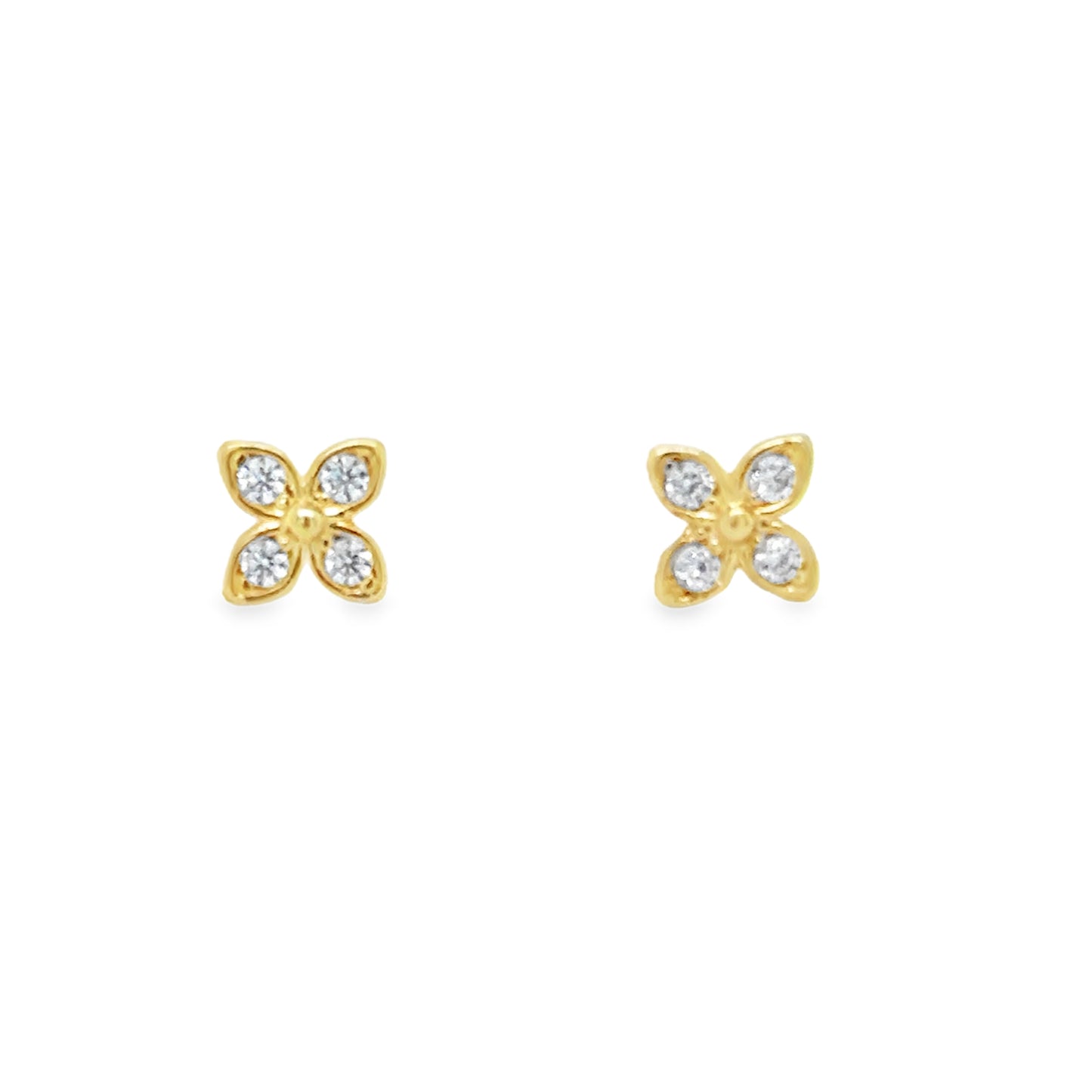 9ct CZ Flower Stud Earring