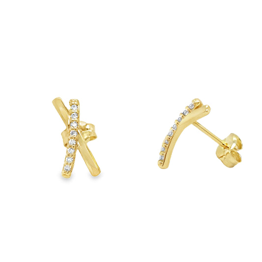 9ct Yellow Gold Kiss Stud Earring