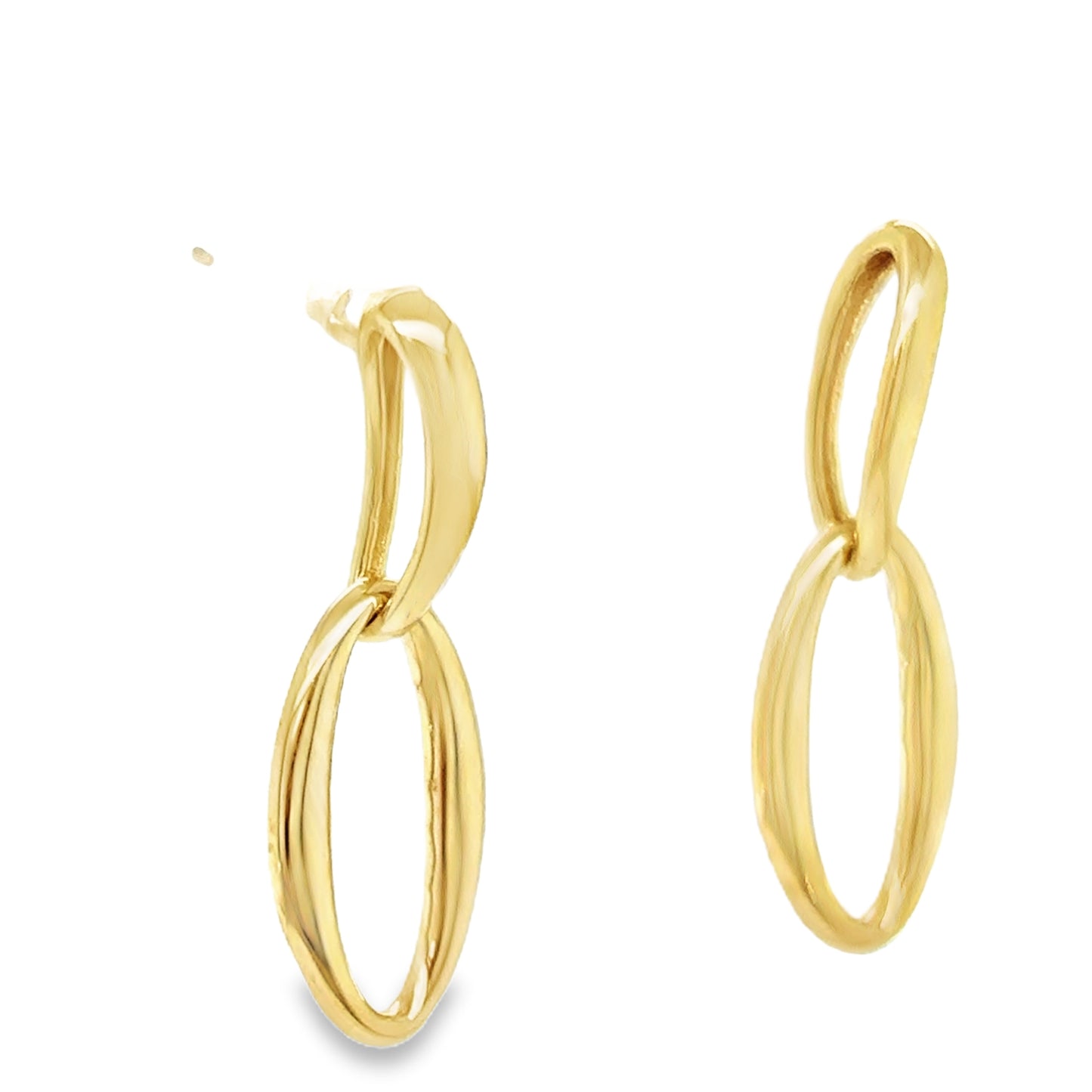 9ct Yellow Gold Open Oval Drop Earrings