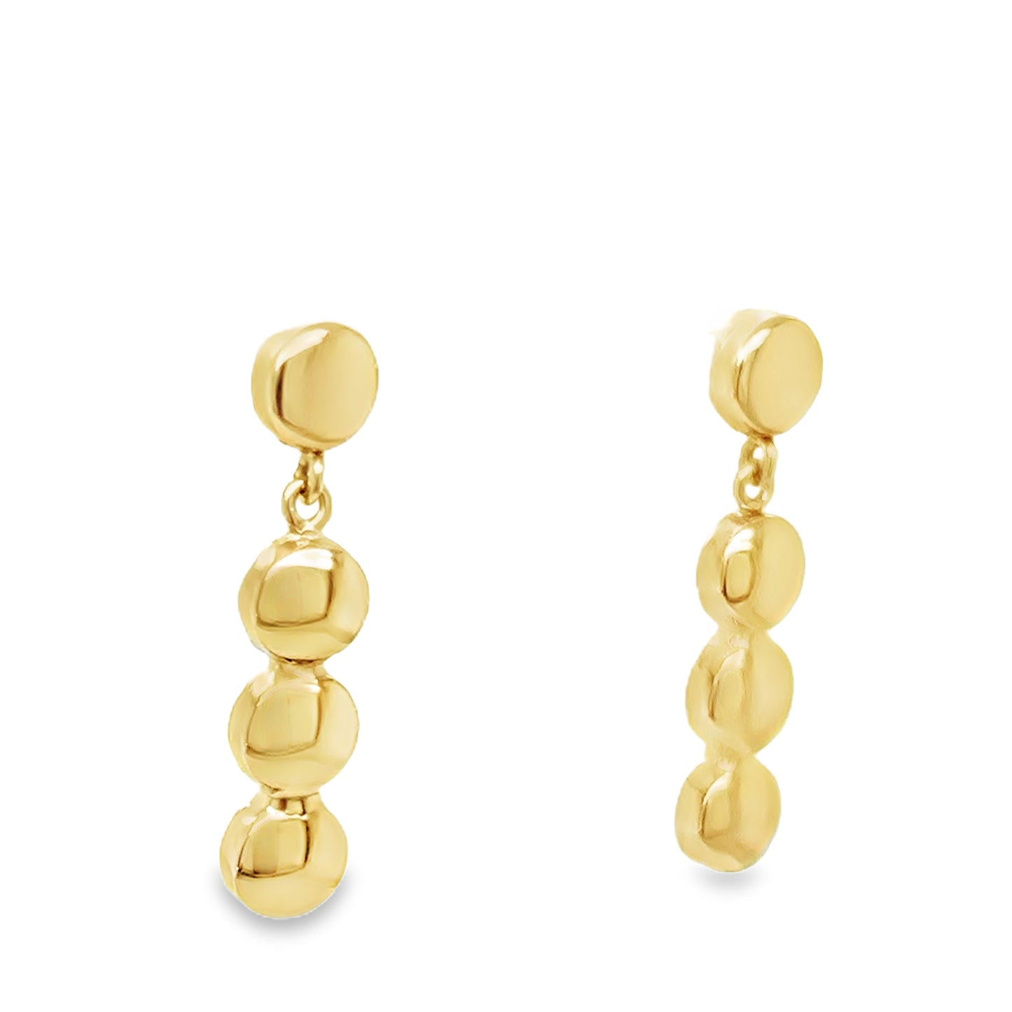 9ct Yellow Gold Multi Bubble Drop Earrings