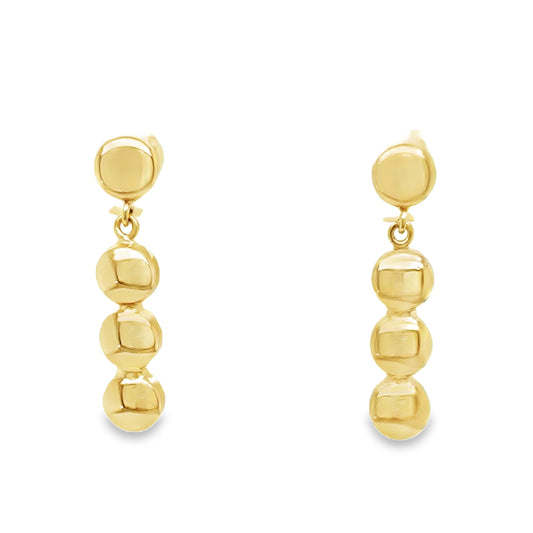 9ct Yellow Gold Multi Bubble Drop Earrings