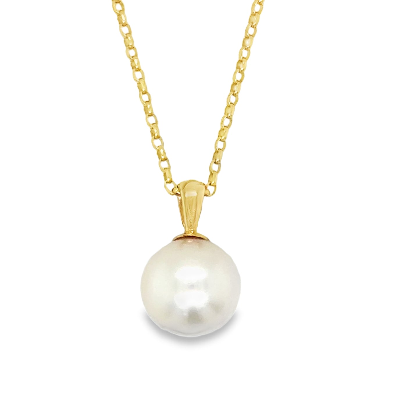 9ct Yellow Gold 8.5mm Freshwater Pearl Pendant