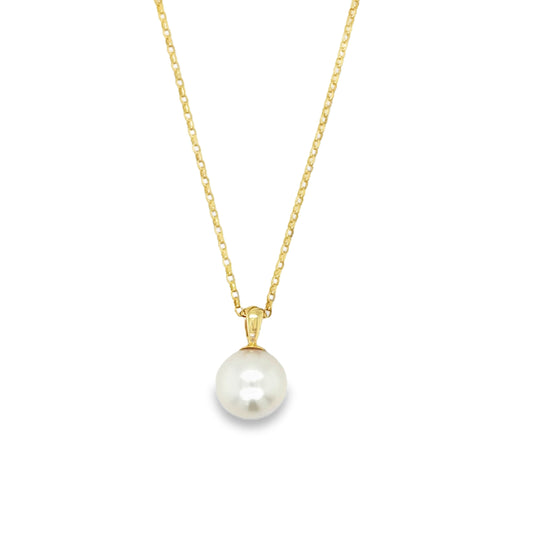 9ct Yellow Gold 8.5mm Freshwater Pearl Pendant