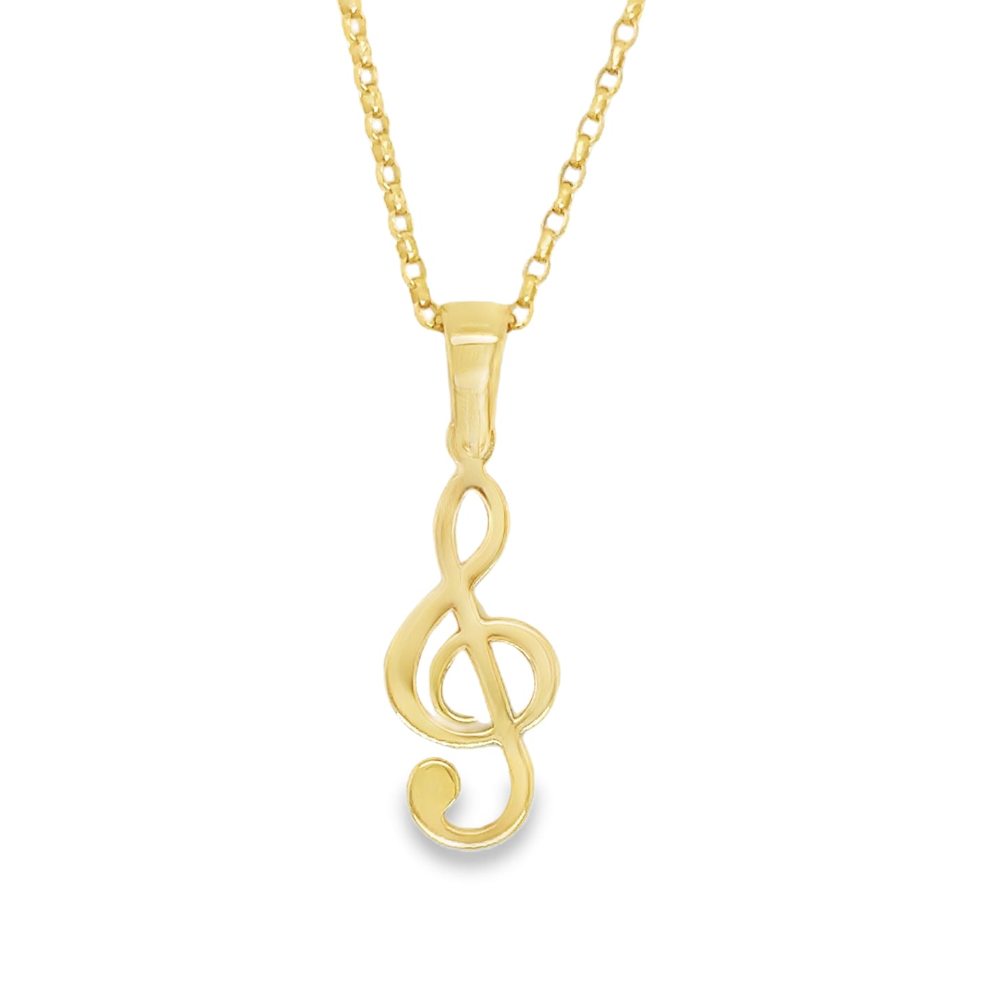 9ct Yellow Gold Treble Clef Pendant