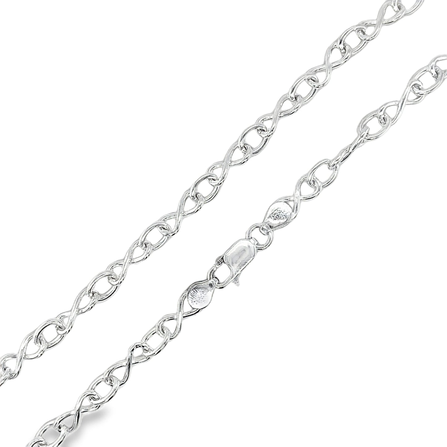 Sterling Silver Infinity Link Necklet 18'