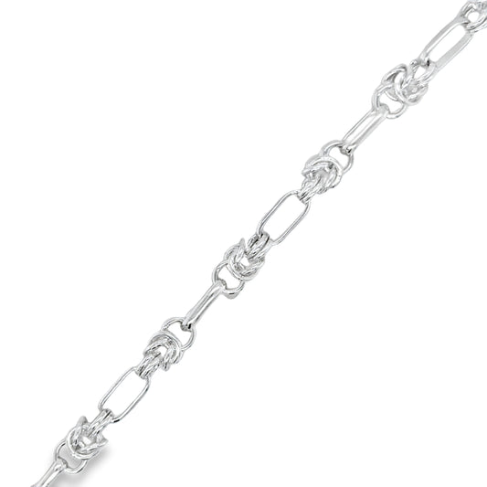 Sterling Silver Byzantine OVal Link Necklet 18'