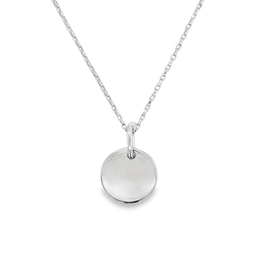 Sterling Silver 12mm Engravable Disc Pendant