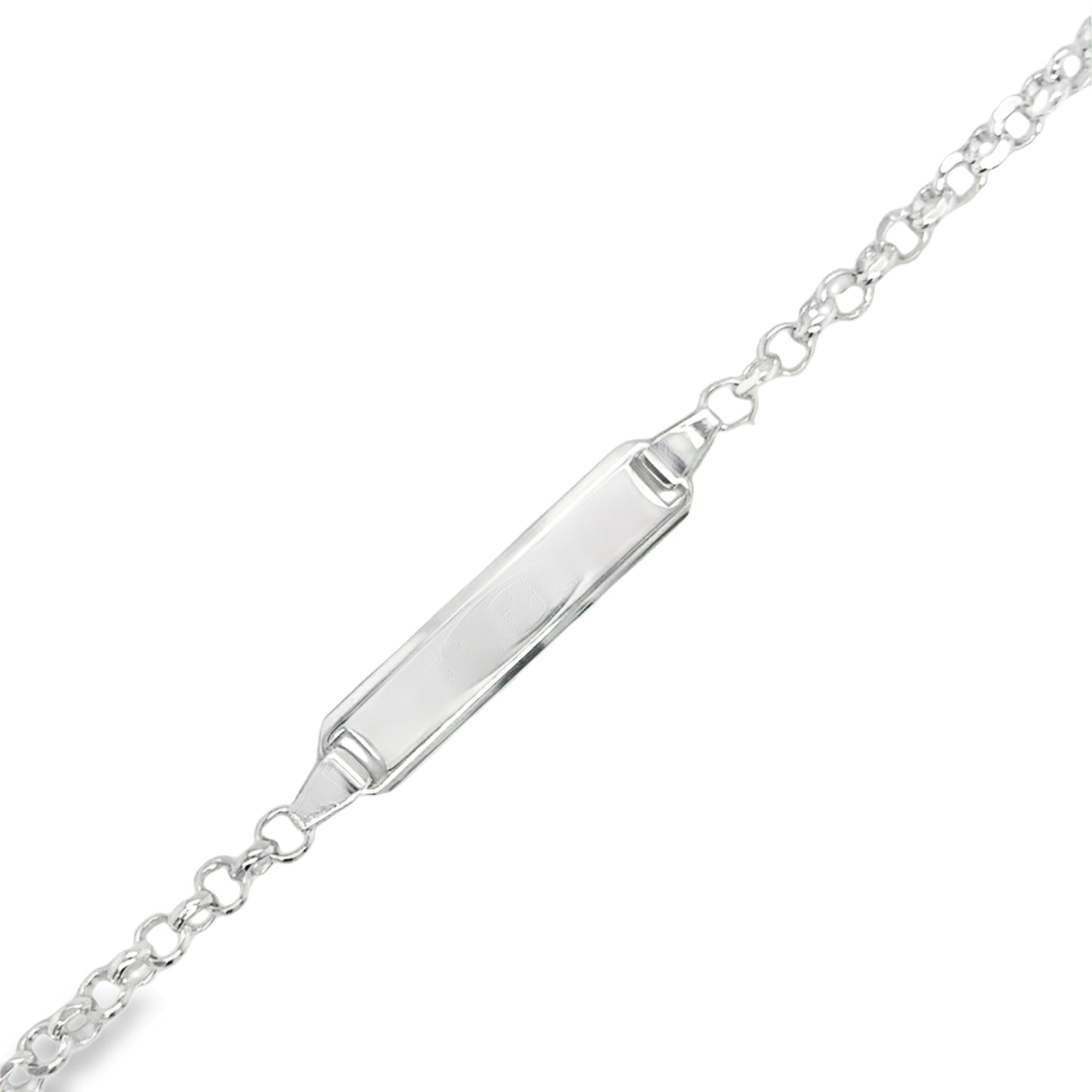 Sterling Silver Kids Diamond Cut ID Bracelet 6.5'