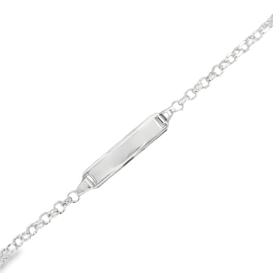 Sterling Silver Kids Diamond Cut ID Bracelet 6.5'