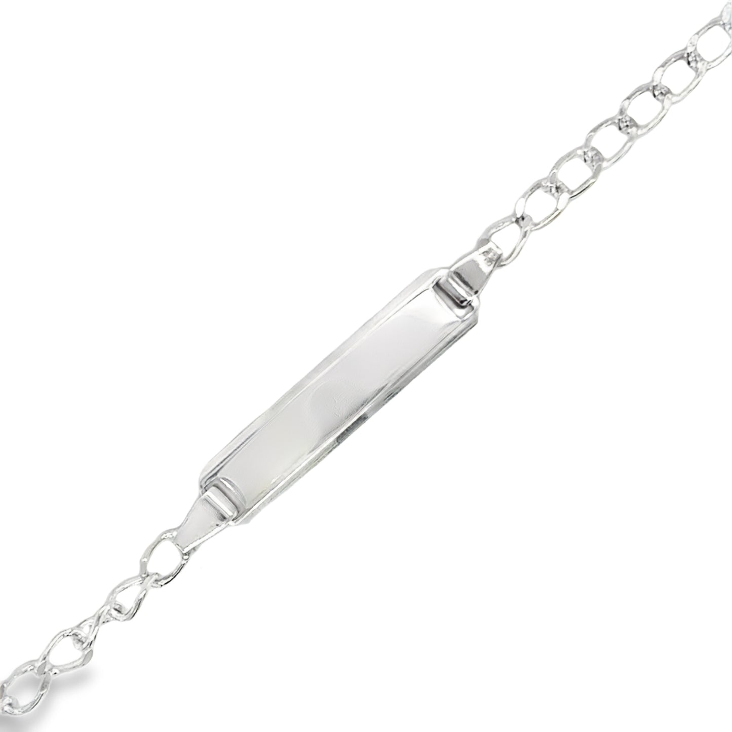 Sterling Silver Kids Round Belcher ID Bracelet 6.5'