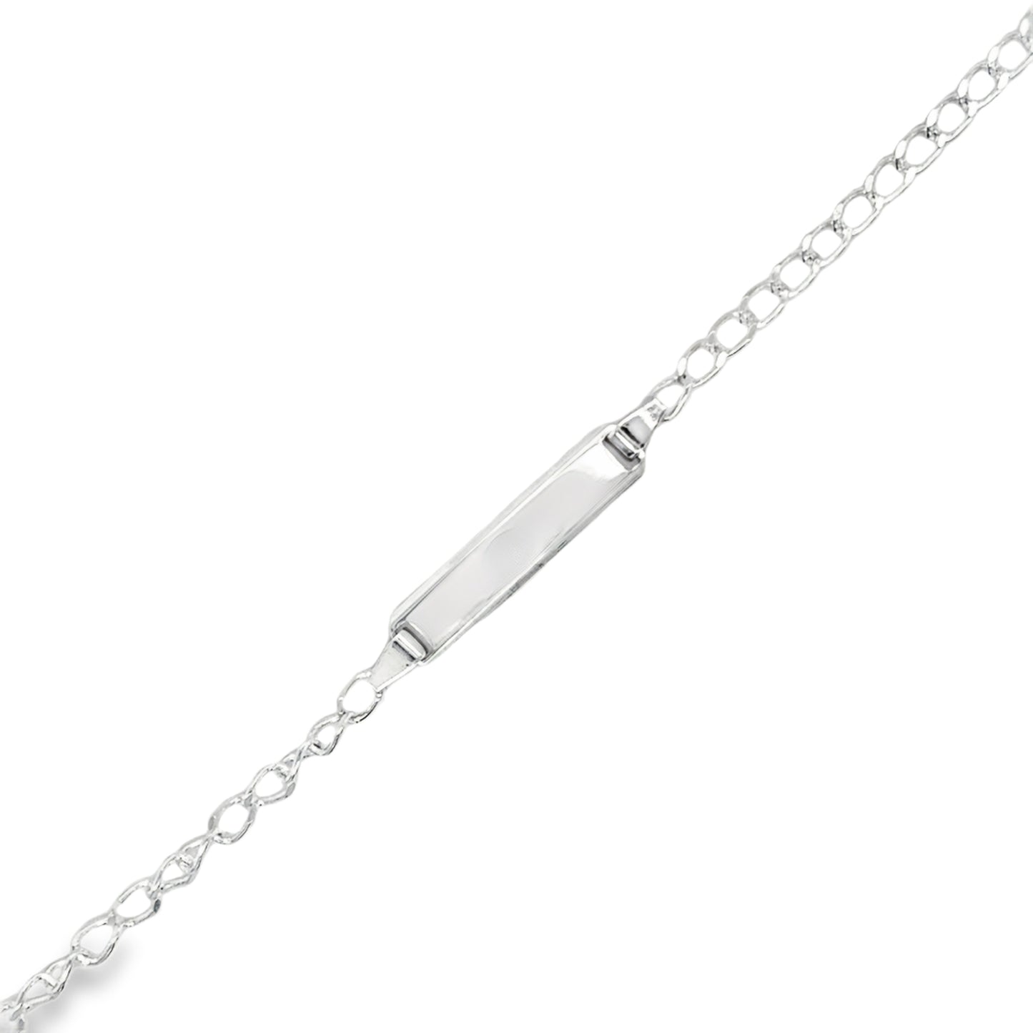 Sterling Silver Kids Round Belcher ID Bracelet 6.5'