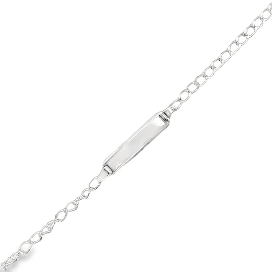 Sterling Silver Kids Round Belcher ID Bracelet 6.5'