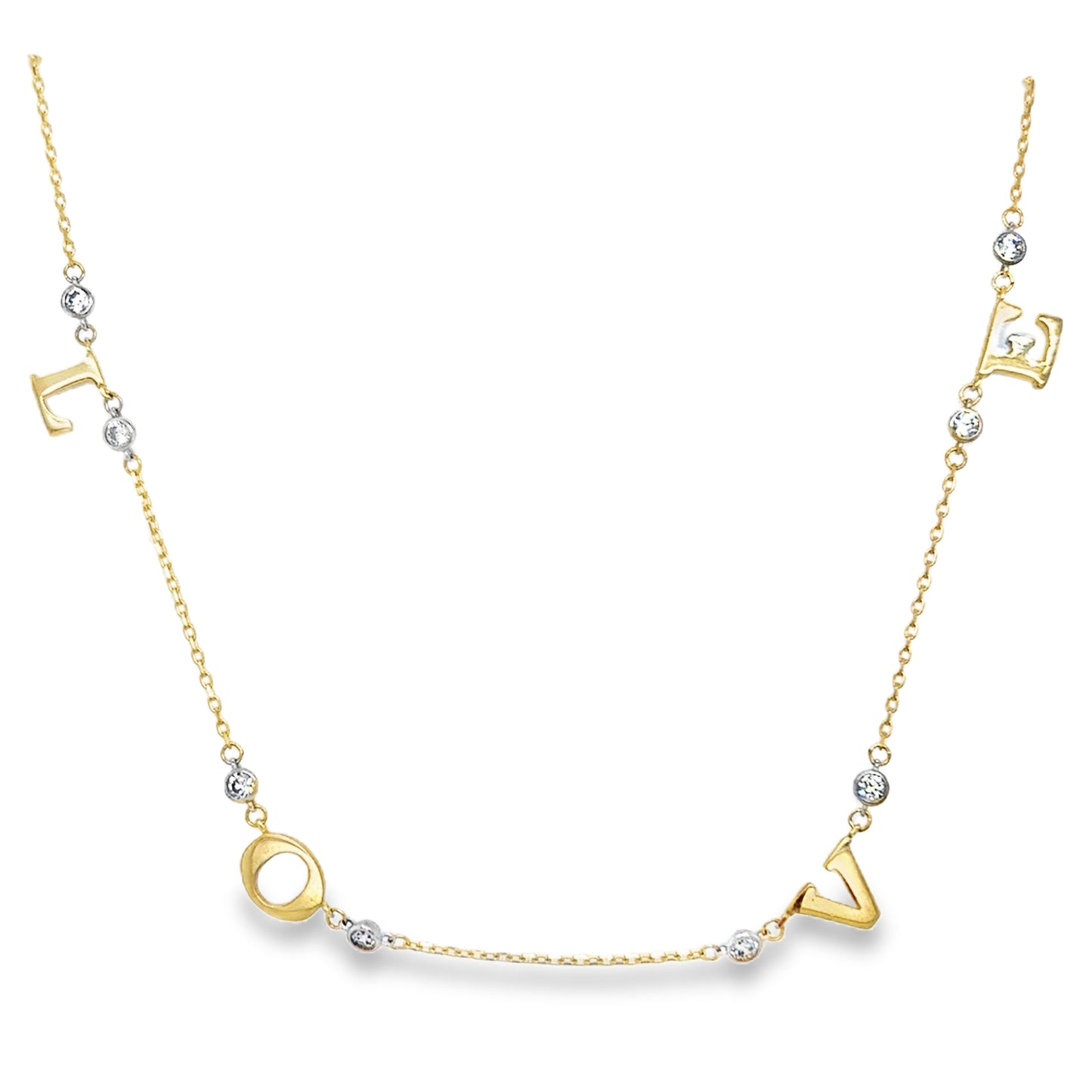9ct CZ 'Love' Scatter Necklet