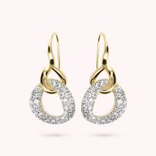 Bronzallure Gold Plated Cubic Zirconia Double Drop Earrings