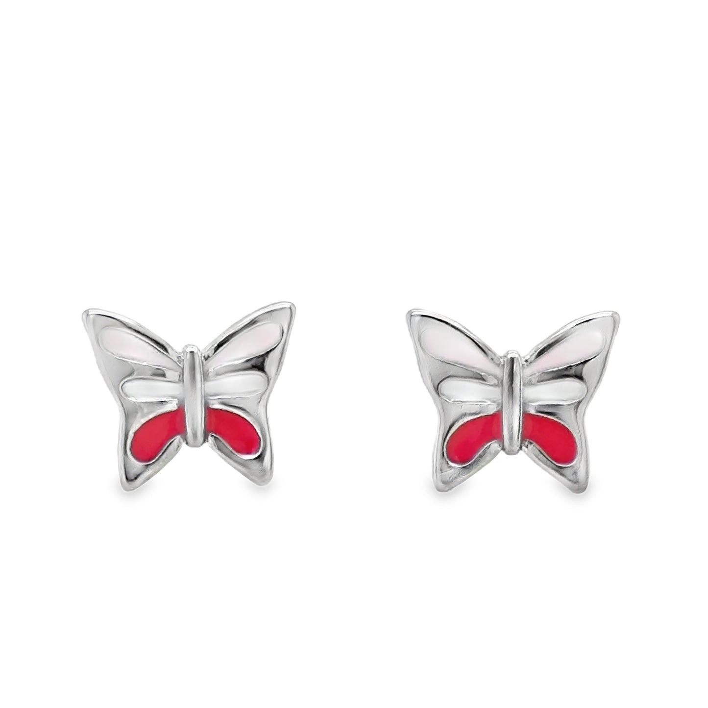 Sterling Silver Multicolour Butterfly Earrrings