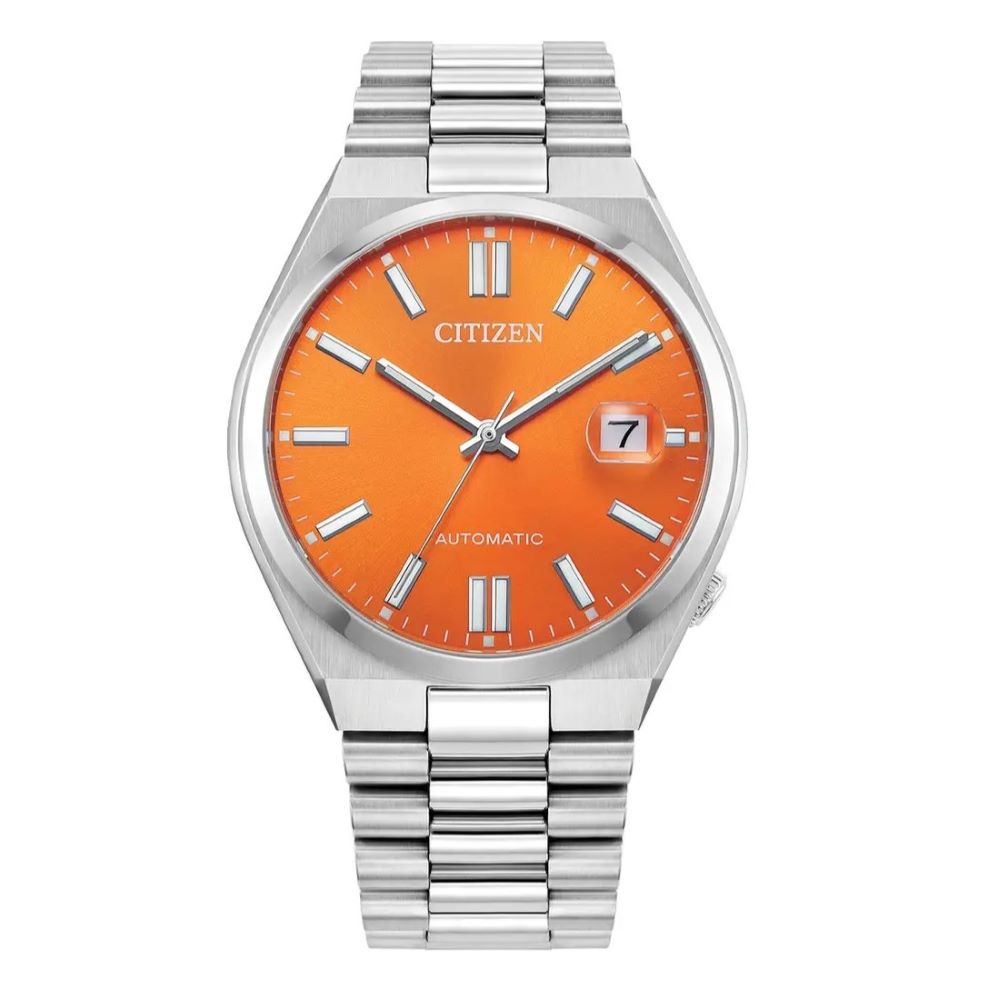Gents Citizen Eco-Drive Tsuyosa Auto Orange Dial