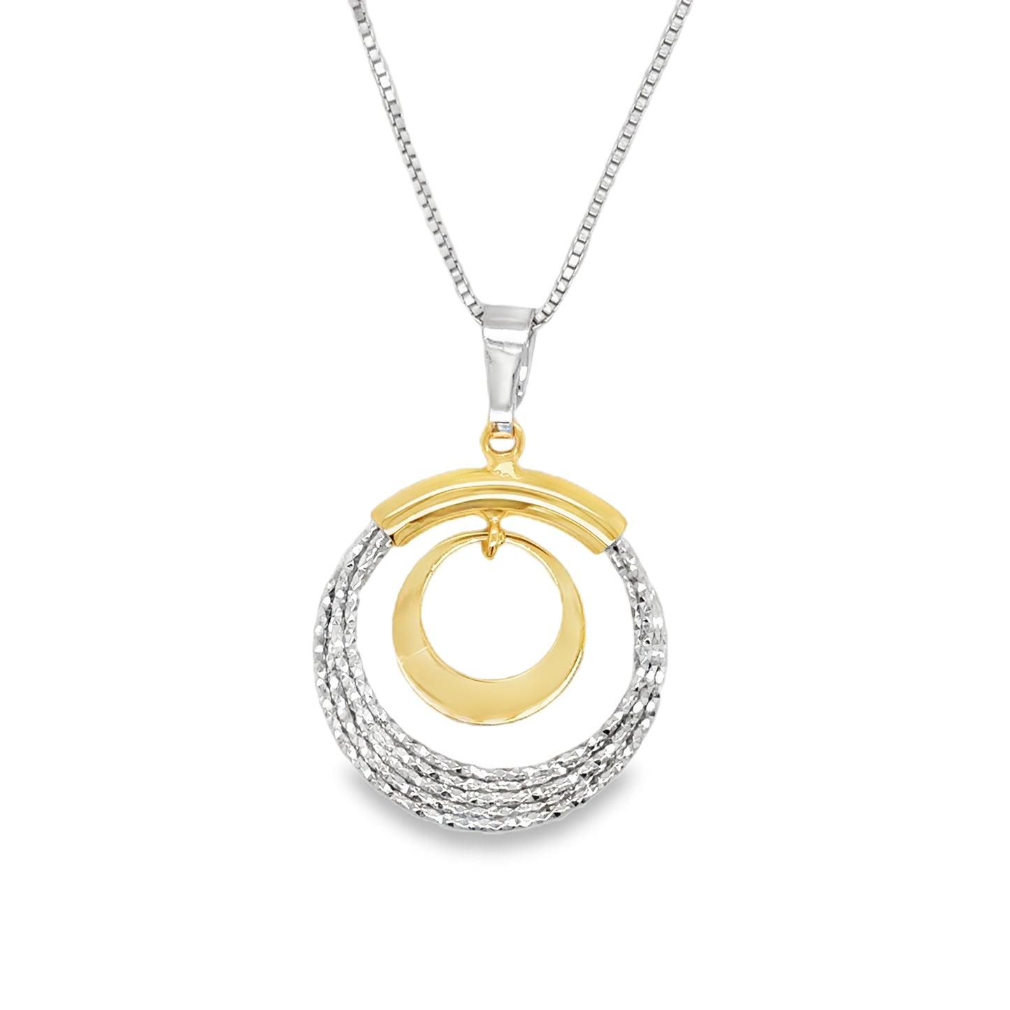 Sterling Silver and Gold Plated Double Necklet