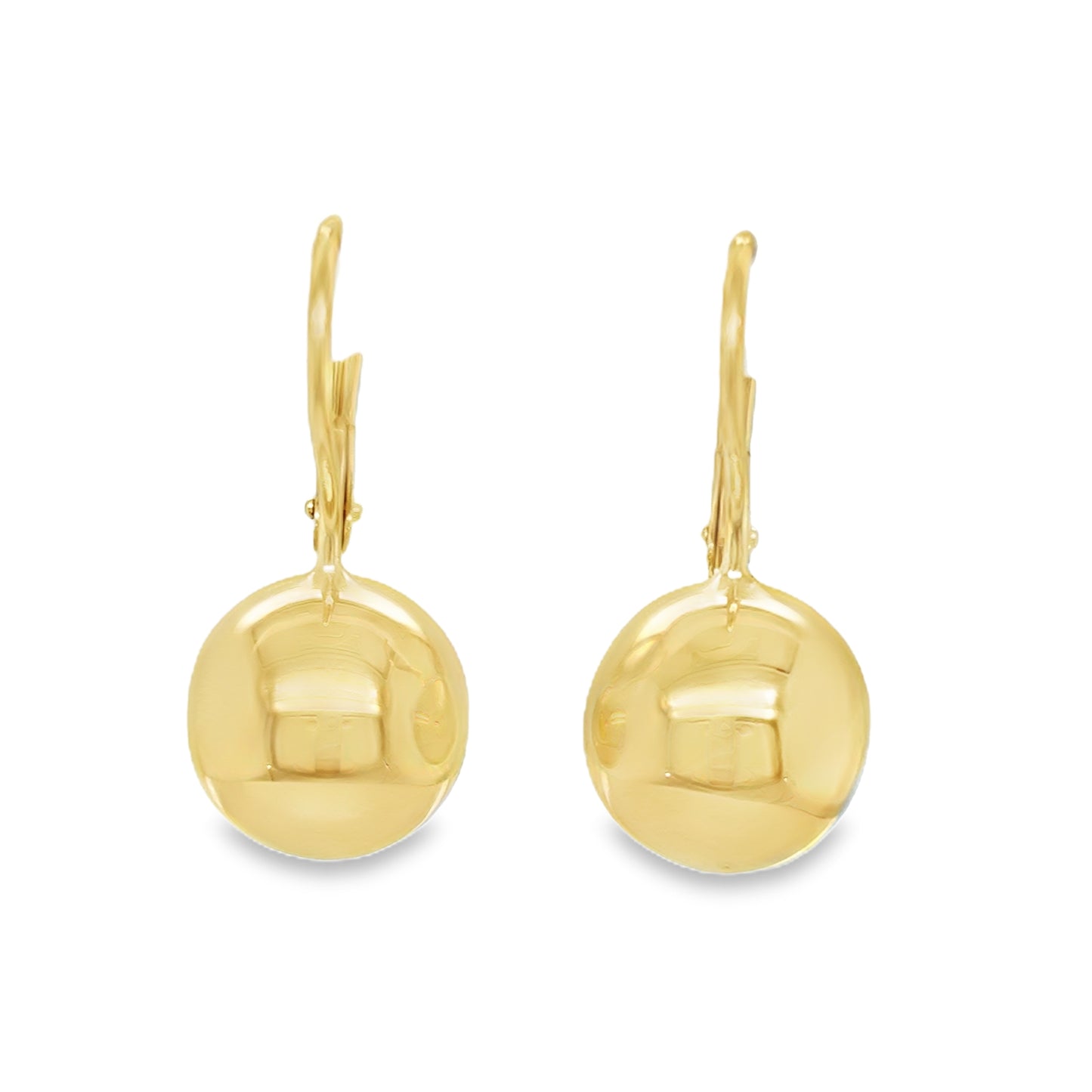 Sterling Silver Gold Plated German Wire Ball Drop Earring