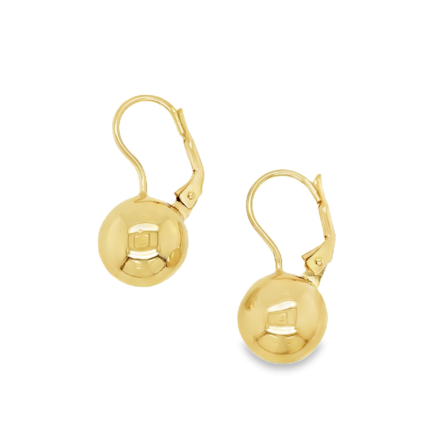 Sterling Silver Gold Plated German Wire Ball Drop Earring