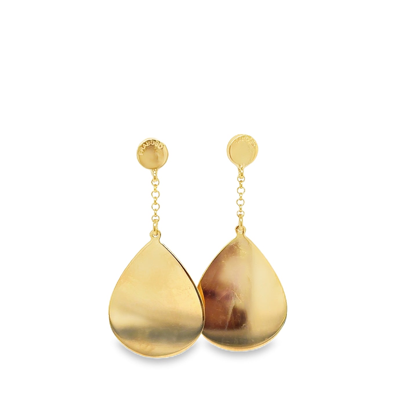Sterling Silver Gold Plated Tear Disc Drop Earring