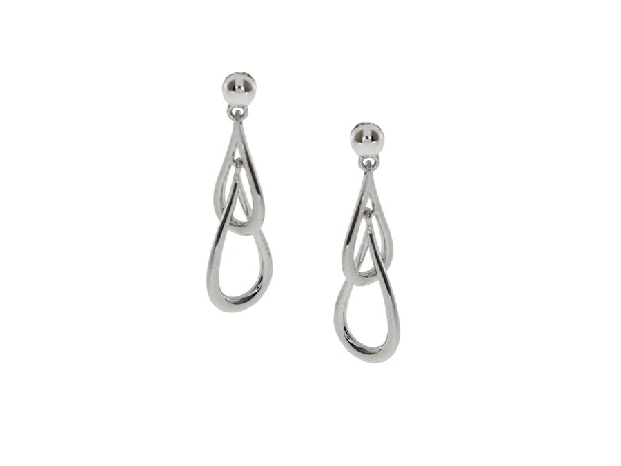 Sterling Silver Double Tear Drop Earrings
