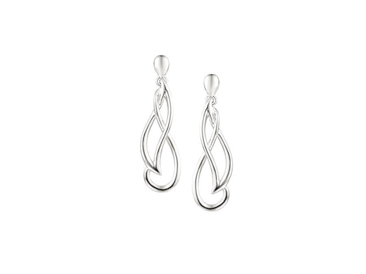 Sterling Silver Open Swirl Drop Earrings